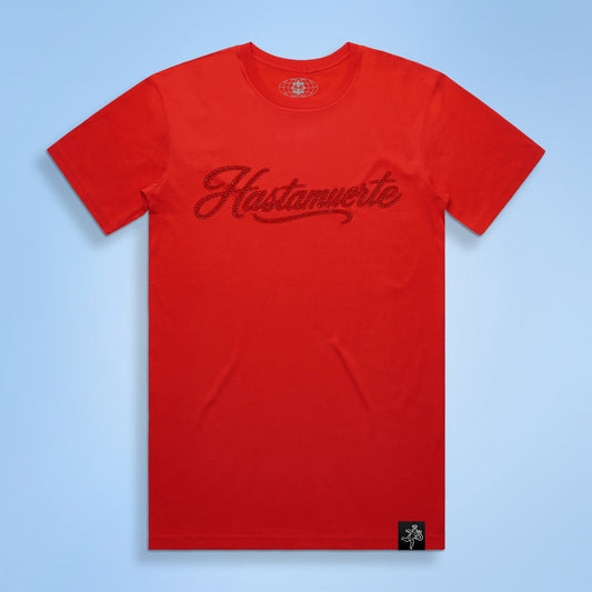 RED HM Praying Hands Rhinestone Tee F/B