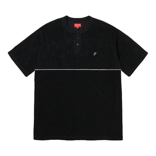 Supreme Terry S/S Henley- Black