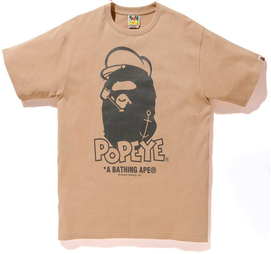 Bape x Popeye Ape Head Tee- Beige